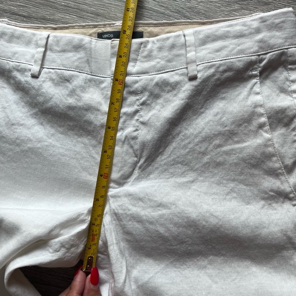 Like new, Vince 58% linen white wants, flattering fit! No rips/stains - Picture 10 of 12